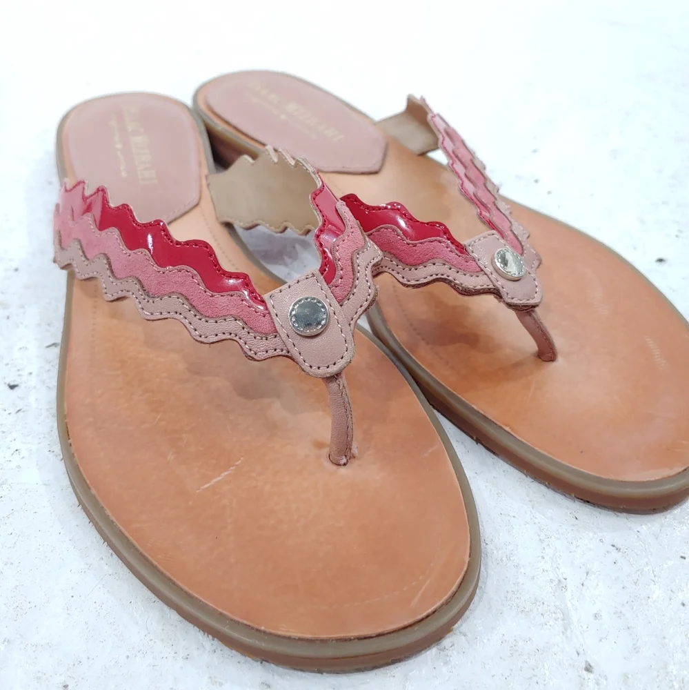 ISAAC MIZRAHI LEATHER GINA THONG SANDAL